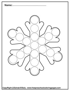 a printable snowflake is shown with the name