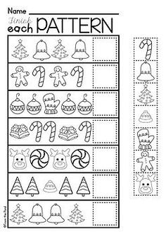 the christmas pattern worksheet for preschool