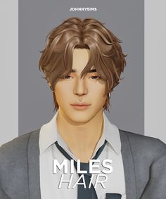 an animated image of a man in a suit and tie with the words miles lar on it