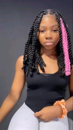 Cute And Simple Hairstyles Black Women, Braiding Extensions Hairstyles, Two Strand Braids Black Women, Braid Hairstyle Ideas For Black Women, Summer Hairstyles Black Hair, Braid Hair Combos, Fishtail Braids For Black Women, Braided Hairstyles Birthday, Long Invisible Locs With Color