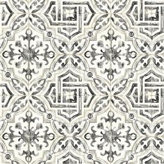 Sonoma Charcoal Spanish Tile Wallpaper Spanish Tile Wallpaper, Brewster Wallpaper, Faux Tiles, Mediterranean Home Decor, Spanish Style Homes, Grey Color Palette, Spanish Tile, W Wallpaper, Tile Wallpaper