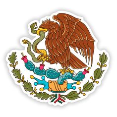 the coat of arms of mexico with an eagle and snake