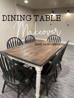 the dining table makeover is easy and quick to do with only one piece of wood