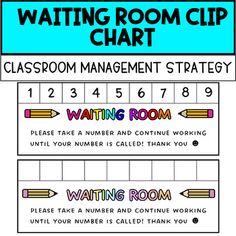 the classroom management strategy for waiting room clip chart