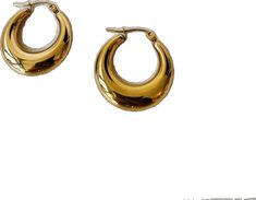 Chic Gold-tone Small Hoop Earrings, Chic Everyday Brass Hoop Earrings, Chic Brass Hoop Earrings For Everyday, Trendy Yellow Gold Brass Hoop Earrings, Chic Round Gold Huggie Earrings, Trendy Yellow Gold Pierced Hoop Earrings, Chic Gold Round Huggie Earrings, Chic Gold Plated Huggie Earrings, Chic Gold-plated Huggie Earrings