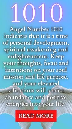 an angel number 1010 indicates that it is a time of personal development and enlightening