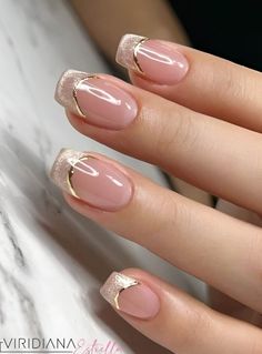 Uñas Delicadas Y Sencillas, Modest Nails, Sparkle Gel Nails, Delicate Nails, Feet Nail Design, Gel Toe Nails, Beauty Hacks Nails, Manicure Nail Designs, French Manicure Nails