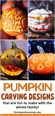 pumpkin carving designs that are fun to make with the whole family