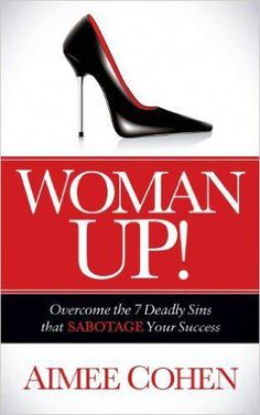 the book cover for woman up, which features a high heeled shoe and red background