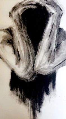 black and white drawing of a woman's head