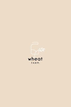 the logo for wheat farm is shown on a beige background