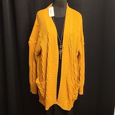 Beautiful Golden Color Oversized Cardigan Double Pockets Long Length. Not Lined. Curvy Girl Friendly Accessory Not Included Cheap Orange V-neck Cardigan, Vintage Cardigan Sweater, Light Cardigan, Boden Women, Embroidered Cardigan, Open Knit Cardigan, Vintage Cardigan, Oversized Cardigan, Striped Cardigan