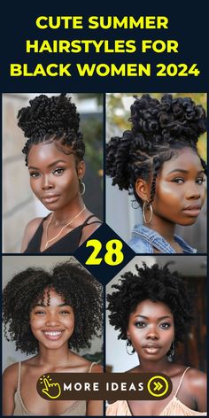 28 Best Summer 2024 Hairstyle Trends for Black Women Hairstyles For Swimming Black Women, Natural Black Hair Styles, Quick Styles, Summer Hairstyles For Black Women, Medium Short Haircuts, Womens Haircuts Medium, White Manicure, Cute Short Haircuts, Stunning Hairstyles