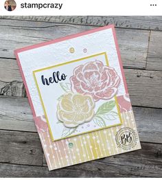 a close up of a card with flowers on it