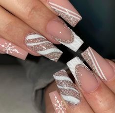 Beige Nails Design, Beige Nails, Acrylic Nails Coffin Pink, Long Square Acrylic Nails, Unique Acrylic Nails