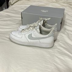 Gently Used, New Laces Would Make Them Look Brand New Nike Air Force 1 White Cushioned For Light Sports, White Synthetic Nike Air Force 1 For Light Sports, Shoes Air Force, Nike Shoes Air, Nike Shoes Air Force, White Nikes, Air Force 1, Mens Shoes Sneakers, Nike Men