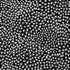 an abstract black and white flower pattern