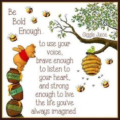 winnie the pooh quote with bees and honey