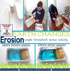 an advertisement for the earth changes project with images of people and objects in plastic trays