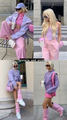 Colourful Outfit Ideas, Pink And Purple Outfit, Lavender Outfit Ideas, Lavender Outfits, Pink Spring Outfits, Barbie Inspired Outfits, Lavender Outfit, Purple Outfit, Purple Outfits