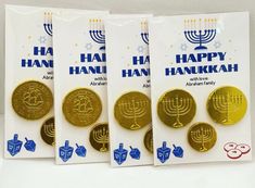 three packs of hanukkah are on display