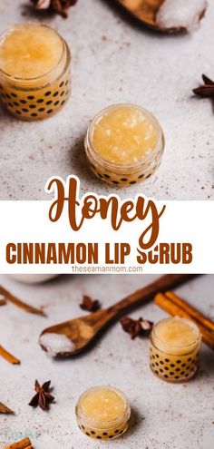 This honey lip scrub with cinnamon is a great way to get rid of chapped, dry lips for good! It smells heavenly, it’s made using only ingredients you probably already have in your kitchen and it’s a total powerhouse when it comes to moisturizing your lips. via @petroneagu Diy Lip Scrub Edible, Fall Lip Scrub Diy, Honey Lip Mask Diy, Diy Lip Scrub For Dry Chapped Lips, Lips Scrub Diy, Lip Moisturizer Diy, Cinnamon Lip Scrub, Beeswax Crafts, Sugar Lip Scrub Diy