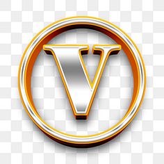 an orange and white logo with the letter v in it's center, on a transparent