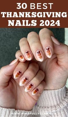 Oval Thanksgiving Nails, Thanksgiven Nails, Thanksgiving Nails Short Almond, Best Thanksgiving Nails, Almond Shape Thanksgiving Nails, Short Nails Ideas For Fall, Short Nails For Thanksgiving, Thanksgiving Nail Art Designs Fall, Thanksgiving Colors For Nails