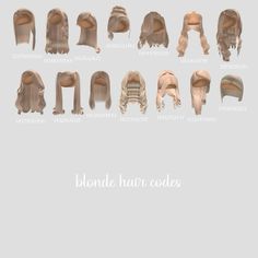 several different types of hair on a white background with the words blonde hair guides written below