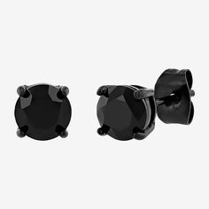 Whether it is an interview or a night out with your gals, the black spinel stainless steel 15.4mm stud earrings are all you need. This pair boasts elegance and a timeless design.Features: Quick ShipEarring Back: PostStone Cut: RoundMetal Color: BlackEarring Length: 15.4mmEarring Width: 6.8mmCare: Wipe CleanStone Type: 2 Genuine SpinelAuthenticity: Genuine StoneEarrings Type: Post EarringsEarrings Style: Stud EarringsMetal: Stainless SteelCountry of Origin: Imported Black Diamond Earrings For Gift, Classic Black Pierced Earrings, Minimalist Black Stainless Steel Earrings, Modern Black Plug Earrings As Gift, Classic Black Earrings, Black Stainless Steel Earrings For Gift, Black Spinel, Earrings Stud, Jewellery And Watches