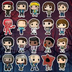 the walking dead stickers are all different styles and sizes, but one is not in color