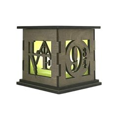 a lantern with the word love on it