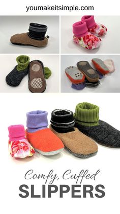 there are many different types of slippers on this page