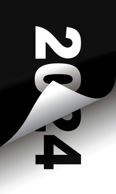 an abstract black and white poster with the number four