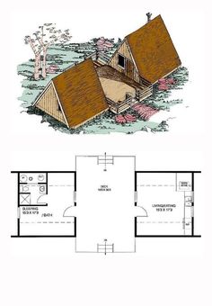 the floor plan for a small cabin