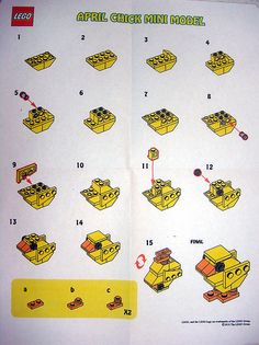 the instructions for how to build a lego mini truck from an instruction manual, including instructions and pictures