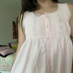 pastel pink babydoll dress Aesthetic Babydoll Dress, 60s Babydoll Aesthetic, Dolores Haze Outfit, Coquette Pyjamas, Morute Fashion, Babydoll Core, Kitsch Lamb, 60s Babydoll, Vintage Babydoll Dress