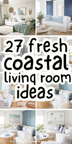 coastal living room ideas Nautical Coastal Living Room, Coastal Living Room Wall Decor Ideas, Coastal Condo Decorating Ideas, Florida Living Room Ideas, Small Beach Condo Decorating Ideas, Beachy Living Room Ideas, Beach Living Room Decor, Boho Coastal Living Rooms, Small Coastal Living Room