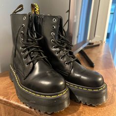 Doc Marten Platform, Worn Maybe 2 Times. Doc Martin Loafers, Doc Marten Platform, Jadon Boots, Doc Martin, Doc Marten, Dr Martens Shoes, Doc Martens, Lace Up Boots, Smooth Leather