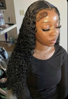 hd lace affordable deep wave wig summer 2022 2023 wig baddie Curly Lace Frontal, Lace Frontal Wigs, Curly Lace Front Wigs, Hair Ponytail Styles