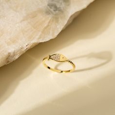 14K Solid Gold Minimalist Stacking Fish Symbol Ring with Cubic Zircon - Dainty Lucky Koi Fish Band for Her - Good Luck Gift for Christmas * PRODUCT FEATURES * ✔️Band Width: 1.35 mm ✔️Top Width: 5.26 mm ��✔️Thickness: 1.18 mm ✔️Gemstone: AAA Grade White Cubic Zirconia This enchanting ring, crafted from high-quality 14K solid gold, embodies a minimalist aesthetic with its stacking design featuring a charming fish symbol. The delicate portrayal of a lucky Koi fish is accentuated by a sparkling cubic Ring Symbolism, Fish Ring, Fish Symbol, Good Luck Gifts, Fish Design, Gift For Christmas, Minimalist Aesthetic, Koi Fish, Personalized Products