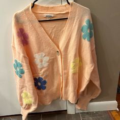 New Without Tags , Super Cute ! No Flaws Color Orange, Sweaters & Cardigans, Cardigans, Sweaters For Women, Super Cute, Boutique, Orange, Tags, Women Shopping