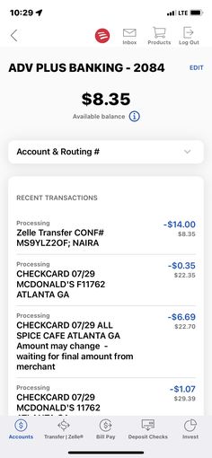 an iphone screen showing the account and balances for various bank branches in different countries