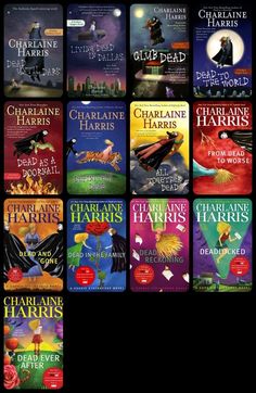 twelve books in the series, all with different covers and titles on each book cover