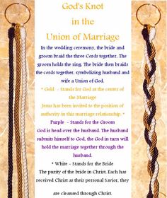 an image of a poster with the words, god's knot in the union of marriage