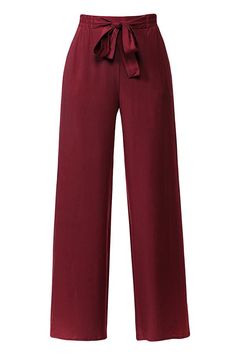 High Waisted Wide Leg Linen Palazzo Pants In Burgundy Float your way through warm-weather days in the casual-chic style of linen wide leg palazzo pants. Made from linen blend fabric, these self tie palazzo pants are sure to keep you comfy no matter what you have planned. High waist, and elasticized waistband lends you a sure fit, while its relaxed fit offers flexibility to keep you movin' and groovin' all day. An essential you'll love. Description Length: AnkleClosure: Pull on, Elasticized waist Cheap Burgundy Summer Bottoms, Linen Wide-leg Pants In Solid Color, Solid Color Linen Wide-leg Pants, Solid Linen Pants For Fall, Plain Linen Pants For Fall, Solid Color Wide Leg Linen Pants, Wide Leg Solid Color Linen Pants, Wide Leg Linen Pants Solid Color, Chic Solid Color Linen Bottoms