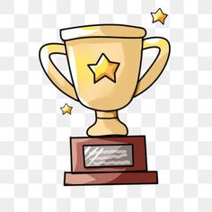 a golden trophy with stars on it, transparent background png and psd files