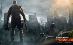 an image of the division 2 video game character standing in front of a cityscape