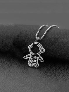 Fashionable and Popular Men Astronaut Charm Necklace Stainless Steel for Jewelry Gift and for a Stylish Look Silver Fashionable   Stainless Steel     Men Fashion Jewelry, size features are:Bust: ,Length: ,Sleeve Length: Necklaces For Boys, Emo Jewelry, Necklaces For Men, Wedding Ring Necklaces, Resin Jewelry Making