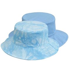 Traditional bucket hat with square flat crown for petite heads. Stitched brim, 2.5" wide. Tie dye cotton with solid color reverse side. UPF 50+ rated UV blocking sun hat. Extra-small and small size hat. Cold water wash. 100% cotton. Hats For Small Heads, Tie Dye Bucket Hat, Tie Dye Cotton, Sun Hat, Upf 50, Sun Hats, Floppy Hat, Bucket Hat, Cold Water